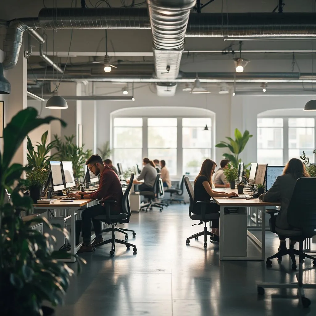 Espace de bureau moderne et collaboratif