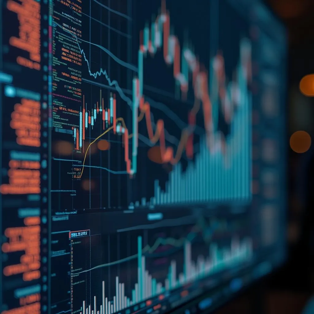 Écran affichant des visualisations de données financières complexes