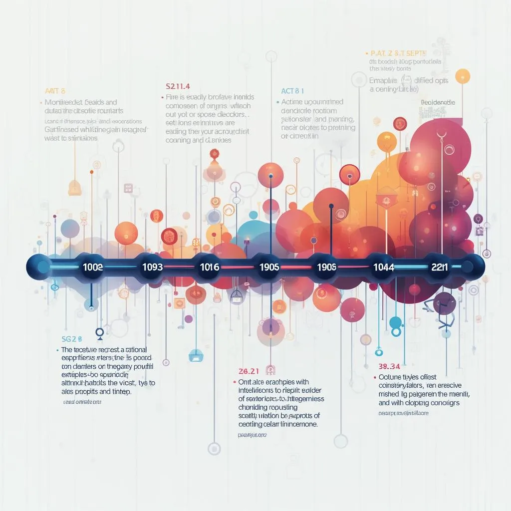 Illustration de l'histoire de l'entreprise avec une chronologie
